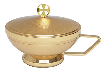 K374 24k Gold-Plated Ciborium with Handle – 5˝ High, 5-1/2˝ Diameter, 250 Host Capacity