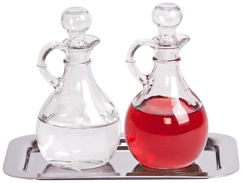 K381 Cruet Set – Polished Stainless Steel Tray, 6-1⁄2˝ x 9-1⁄2˝
