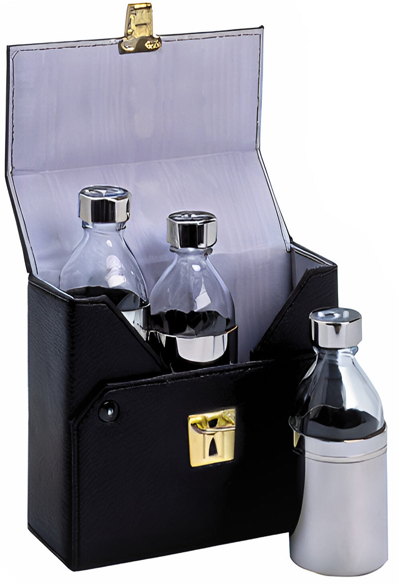 K420 Ambry Set – 5.5"H Case with Three 4 oz Leak-Proof Holy Oil Bottles (OS, SC, OI), Travel-Friendly Church Supply