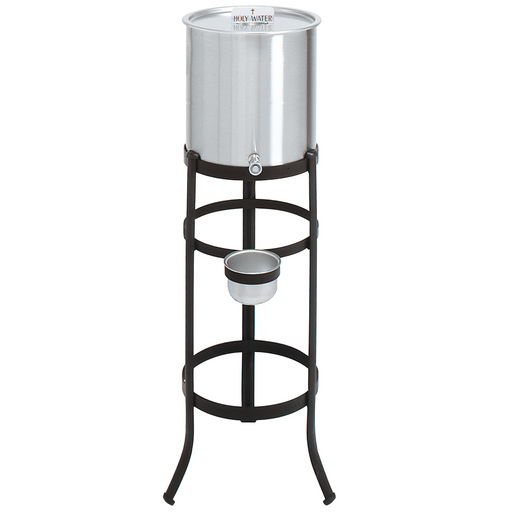 K445-6 Holy Water Tank with Stand – 6 Gallon Capacity, Antique Black Finish
