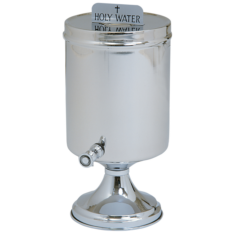K449 Stainless Steel Holy Water Urn – 2 Gallon Capacity with Custom Sign Option