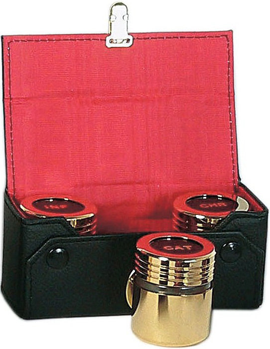 K45 - 24K Gold Plated Oil Stock Set with Case – 3 Containers, INF, CHR, CAT Labels