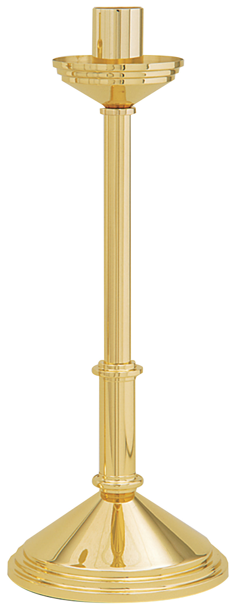 K487 Low Profile Paschal Candlestick – Solid Brass Church Paschal Candle Stand