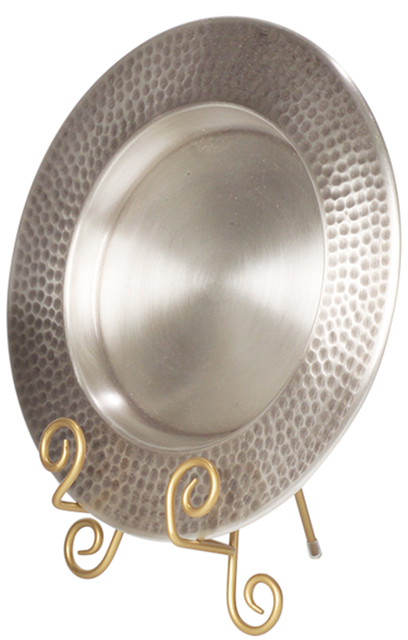 K660T – Antique Silver-Plated Communion Tray, 8-3/4″ Dia with 5″ Well, 1/2″H, Catholic Church Altar Accessory