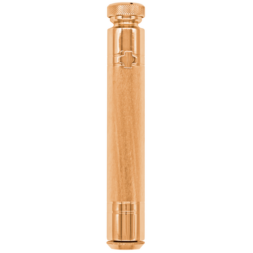 K703G Holy Water Sprinkler – 6-5/8" 24k Gold Plated, Twist Top Reservoir, 3 oz. Capacity