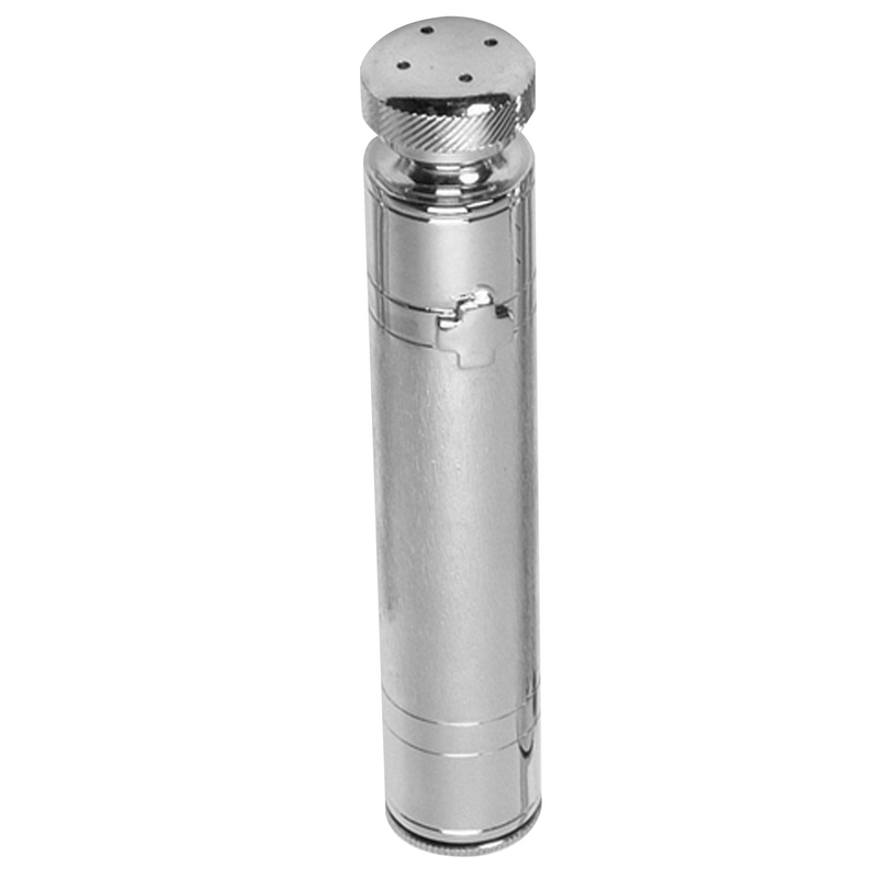 K704 Holy Water Sprinkler – 6" Nickel Plated Reservoir Type with Twist Opening Top, 2 oz Capacity