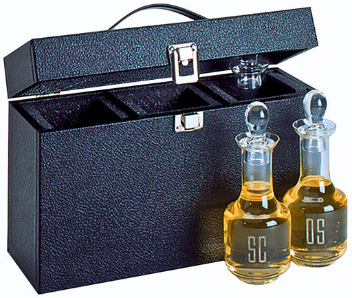 K71 Ambry Set – Set of 3 Hand-Cut Imported Crystal Holy Oil Bottles (OI, OS, SC), 6.5 oz Capacity, 6.75"H with Stopper, Optional OC Engraving, Church Supply