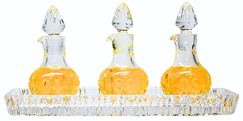 K74T Crystal Tray – Imported Crystal Tray for K74 Ambry Set, 4.5" x 10.375", Church Holy Oil Bottle Display