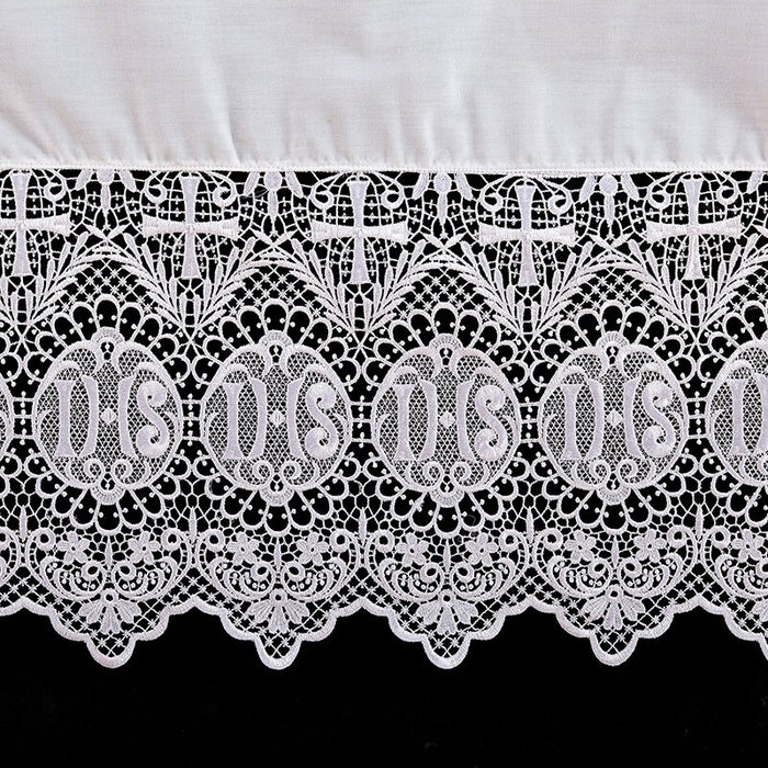 Lace Trimmed IHS Altar Frontal