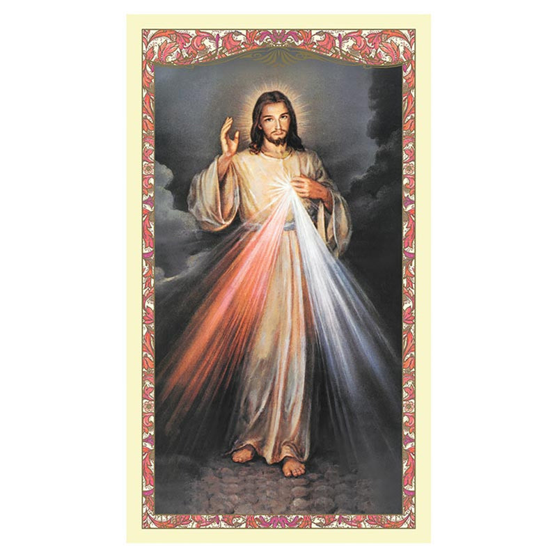 Laminated Holy Card Spanish Divine Mercy - 25 Pieces Per Package