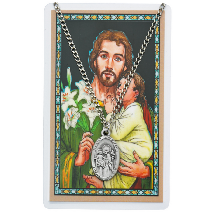 St Joseph St Joseph image St Joseph art Saint Joseph Saint Joseph necklace Saint Joseph medal Saint Joseph medal necklace