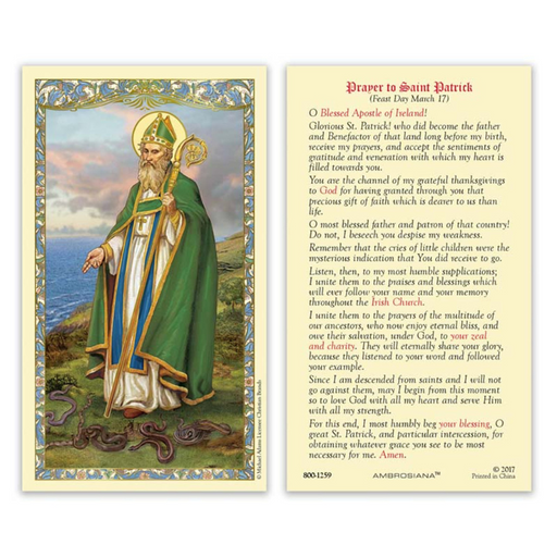 Laminated Holy Card St. Patrick - 25 Pcs. Per Package