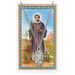 Laminated Holy Card St. Stephen and Pewter Medal with 24" Silver-Tone Chain