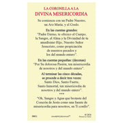Laminated Holy Card Spanish Divine Mercy - 25 Pieces Per Package