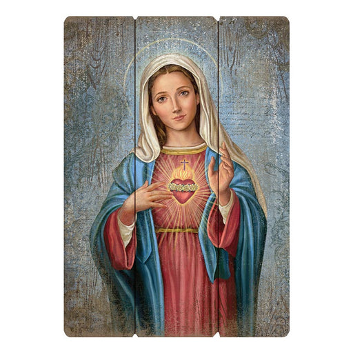 27" H Immaculate Heart of Mary Wood Pallet Sign