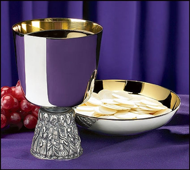 Last Supper Chalice and Bowl Paten Set\
