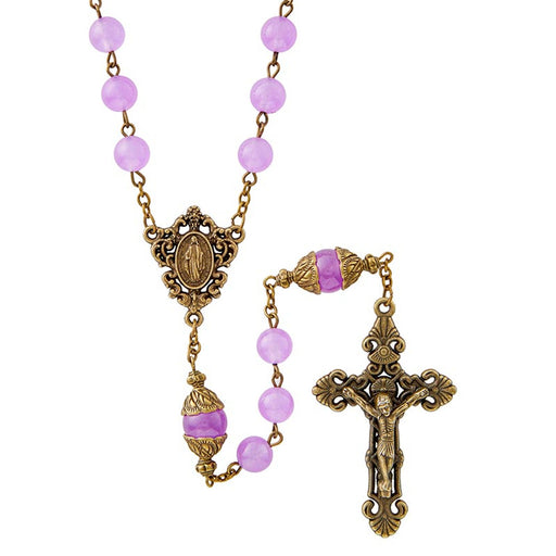 Lavender San Gimignano Collection Rosary With Miraculous Medal
