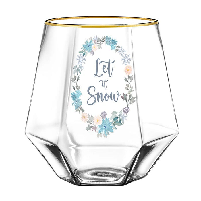 Let Snow Beveled Wine Glass - 4 Pieces Per Package