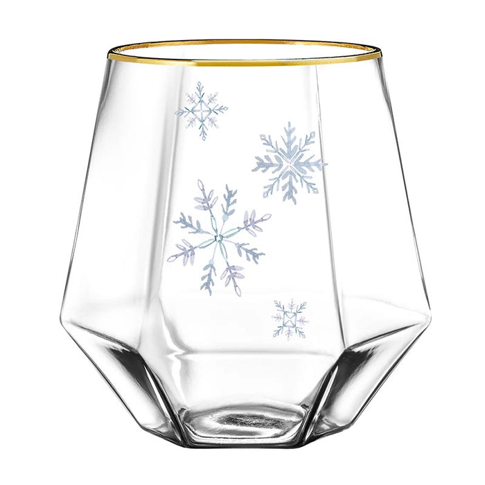 Let Snow Beveled Wine Glass - 4 Pieces Per Package
