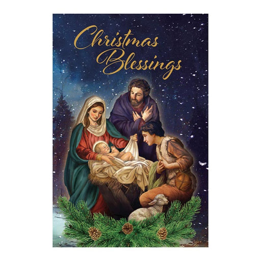 Let Us Adore Him - Christmas Blessings Greeting Card - 12 Pieces Per Package