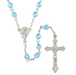 Light Blue Crystal Acrylic Bead Rosary with Madonna Centerpiece - 12 Pieces Per Package