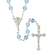 Light Blue Glass Bead Rosary with Madonna Centerpiece - 12 Pieces Per Package