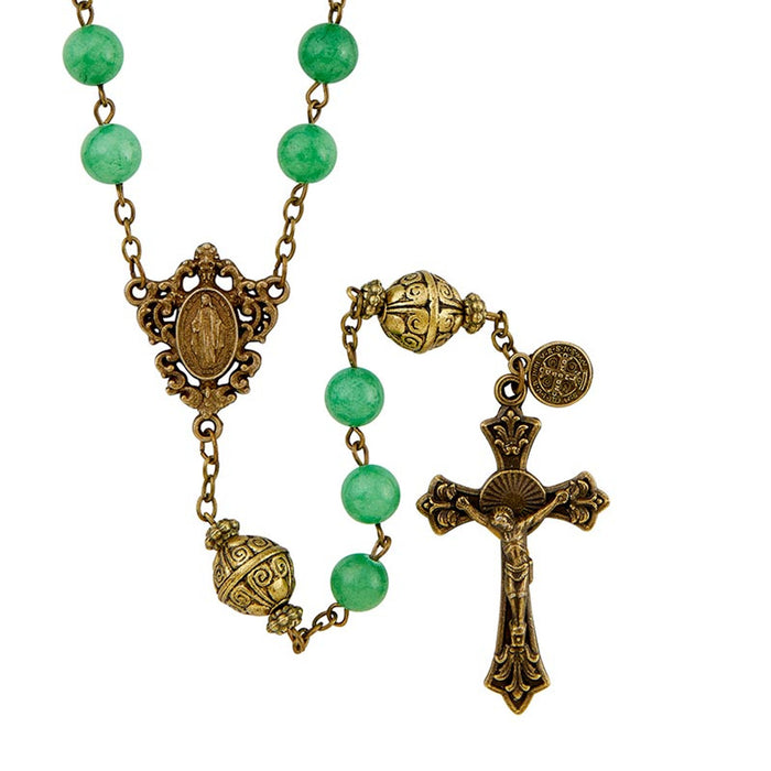 Light Green Mantle of Mary Collection Rosary