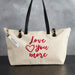 Love You More - Canvas Keychain - 4 Pieces Per Package