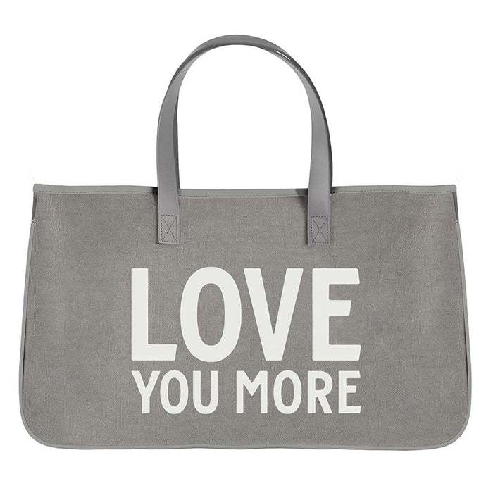 Love You More - Grey Canvas Tote Bag - 2 Pieces Per Package