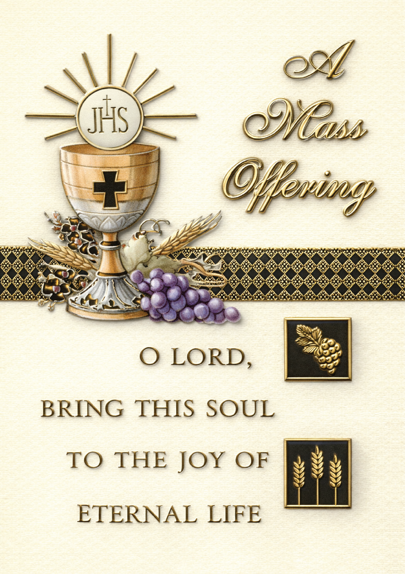 MC 43 Stock Mass Card – Eternal Life Mass Offering | Catholic Mass Cards for Parishes