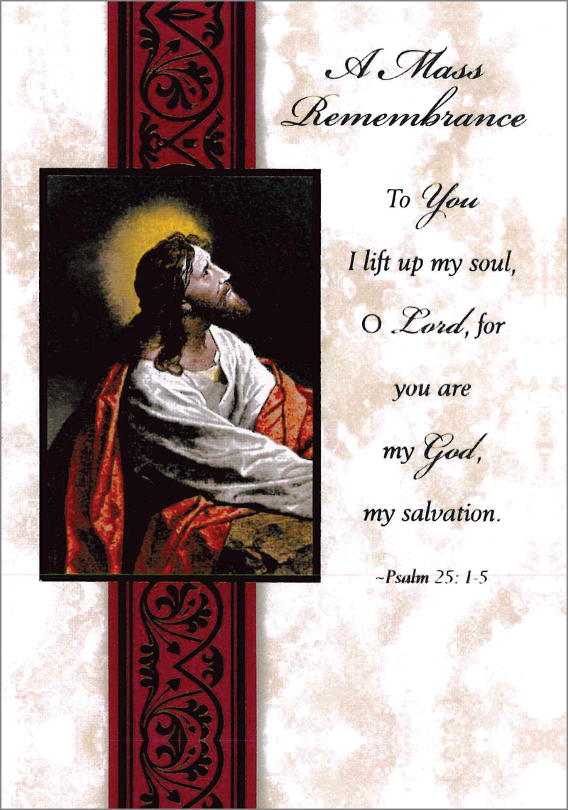 MC 44 Stock Mass Card – A Mass Remembrance | Catholic Mass Cards for Parishes