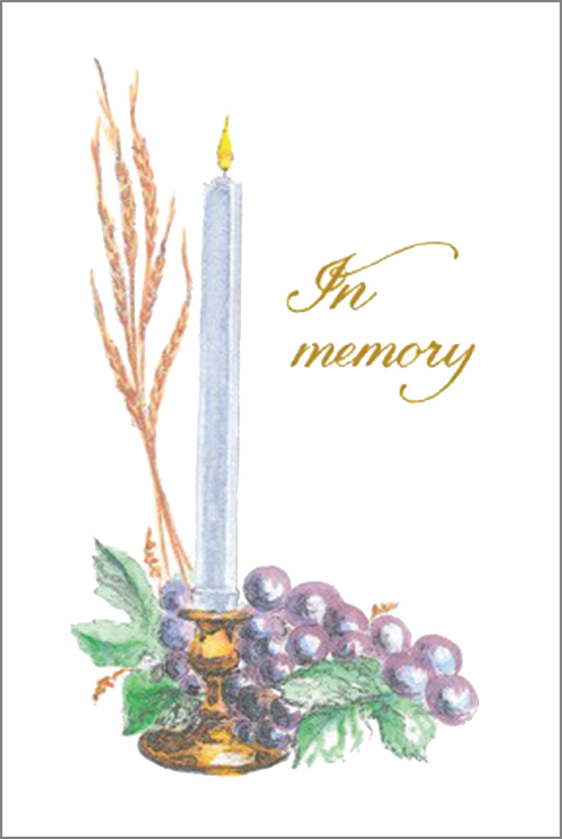 MC 63 Stock Mass Card – In Memory (Candle) | Catholic Parish Mass Cards 4x6 & 5x7