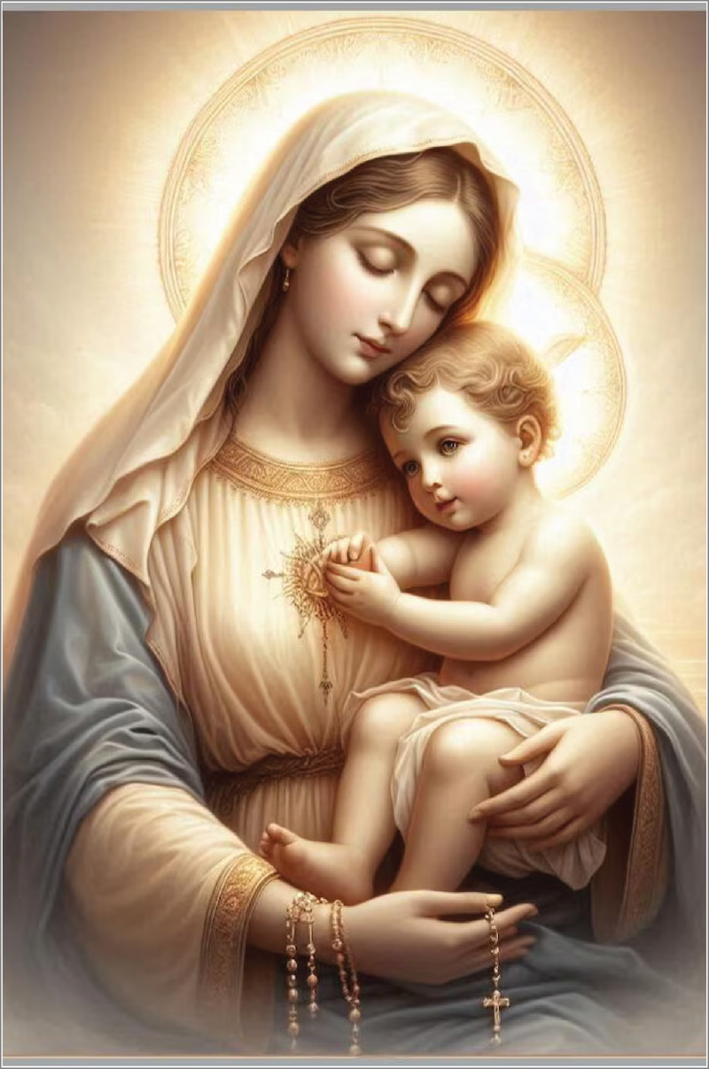 MC 69 Stock Mass Card – Madonna of Tender Love | Catholic Parish Mass Cards 4x6 & 5x7