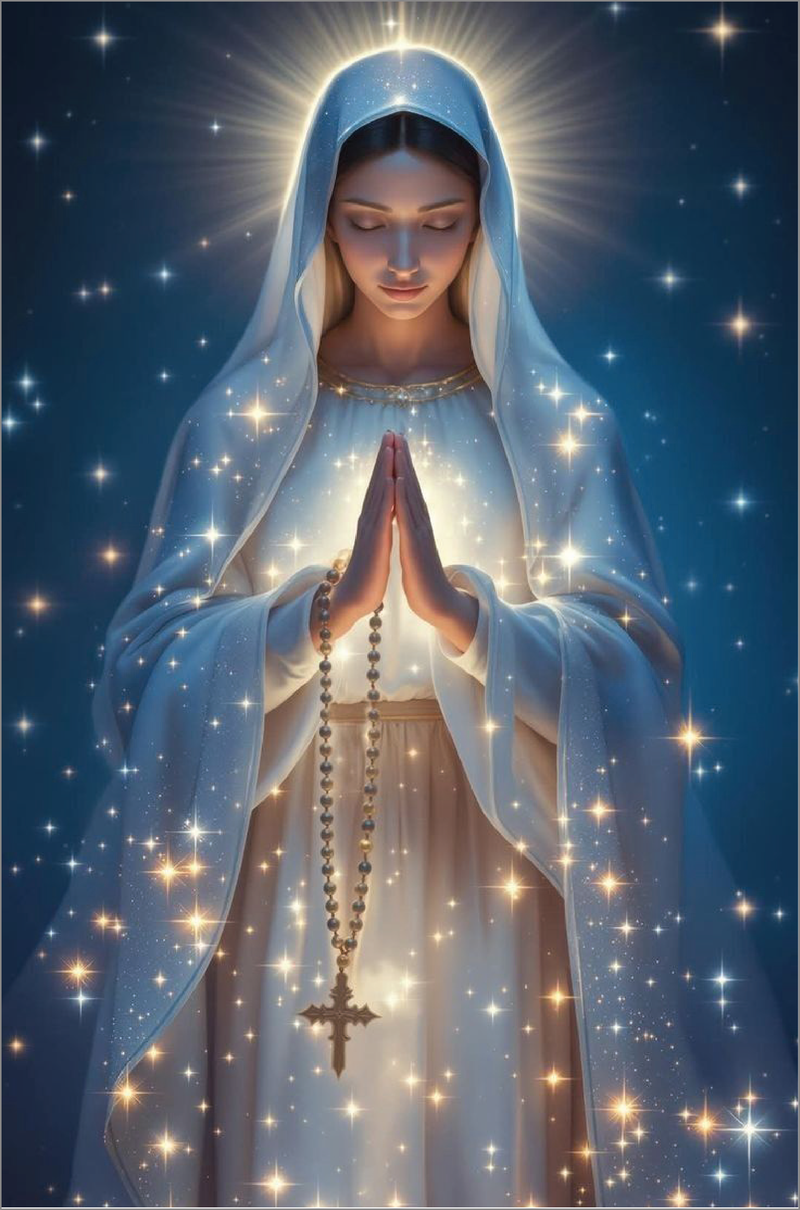 MC 70 Stock Mass Card – Our Lady of the Holy Rosary | Catholic Parish Mass Cards 4x6 & 5x7