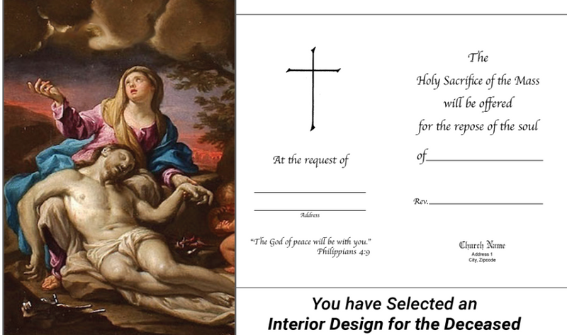 MC 25 Stock Mass Card - The Pieta | Catholic Church Mass Cards