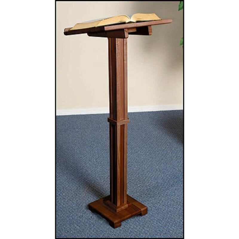 Wood Standing Lectern - Walnut Stain
