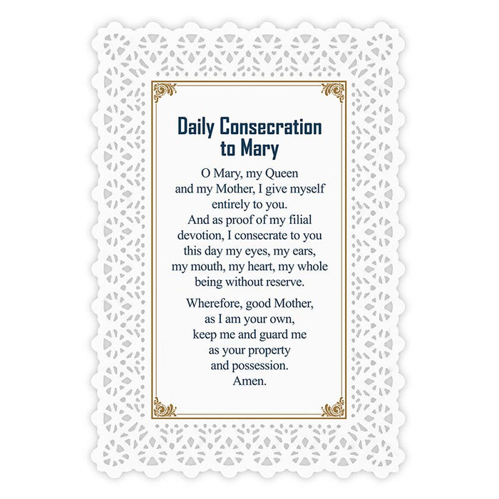 Madonna Streets/Daily Consecration To Mary Lace Holy Card