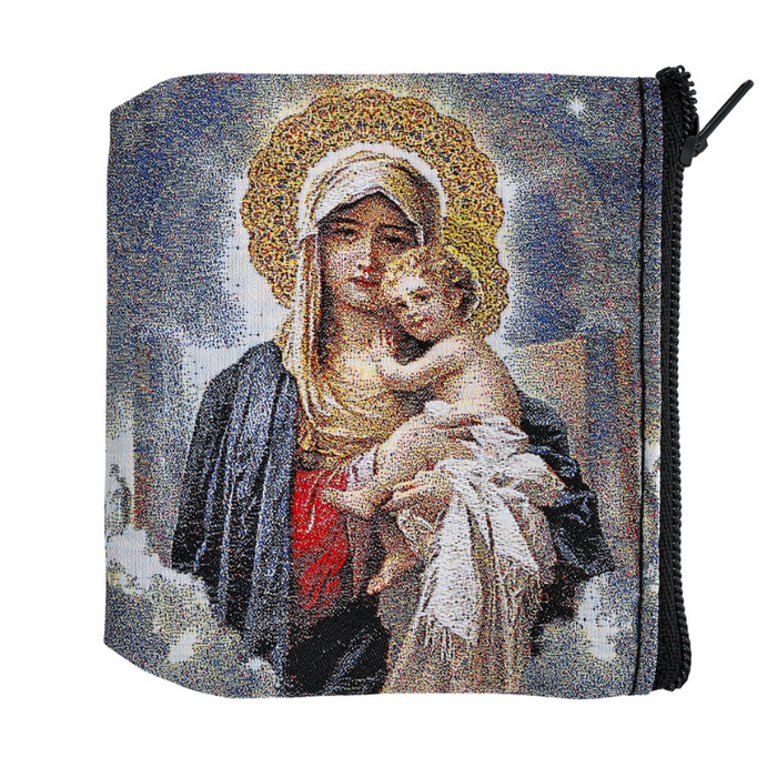 Madonna and Child Rosary Pouch