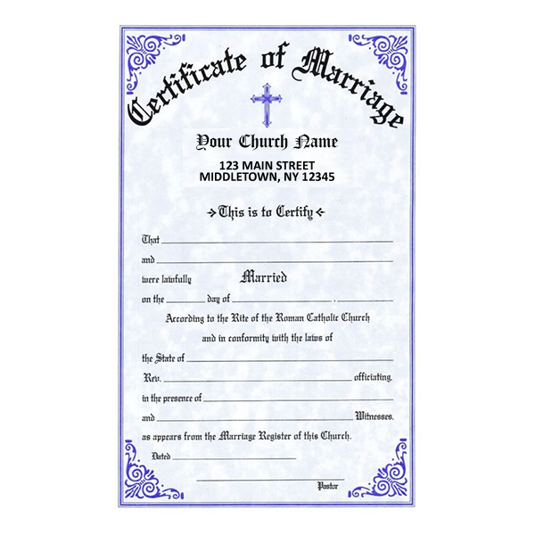 Marriage Certificate Imprinted - #312