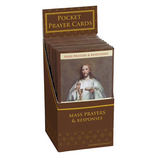 Mass Prayer and Responses Pocket Prayer Card Display - 48 Pieces Per Package