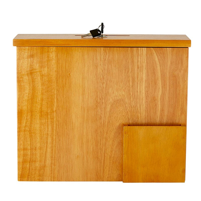 Medium Oak Wall Mounted Donation Box