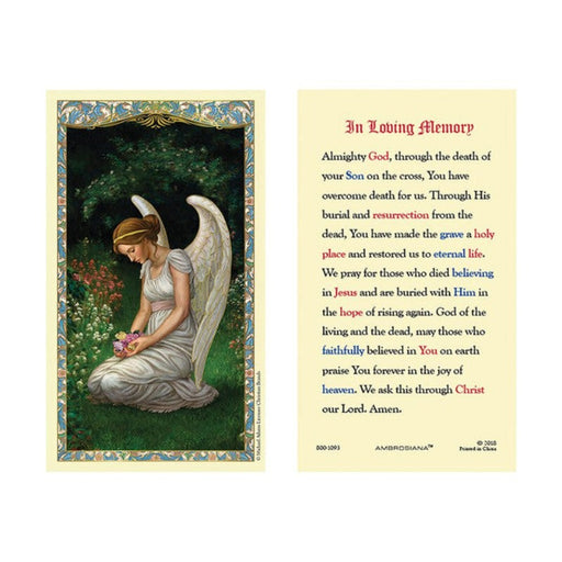 Memorial Prayer Holy Card - 25 Pcs. Per Package
