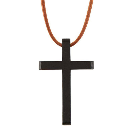 Ministry Plain Black Cross Necklace - 6 Pieces Per Package