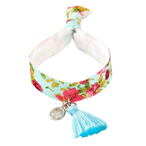 Miraculous Medal Fabric Bracelet With Tassel