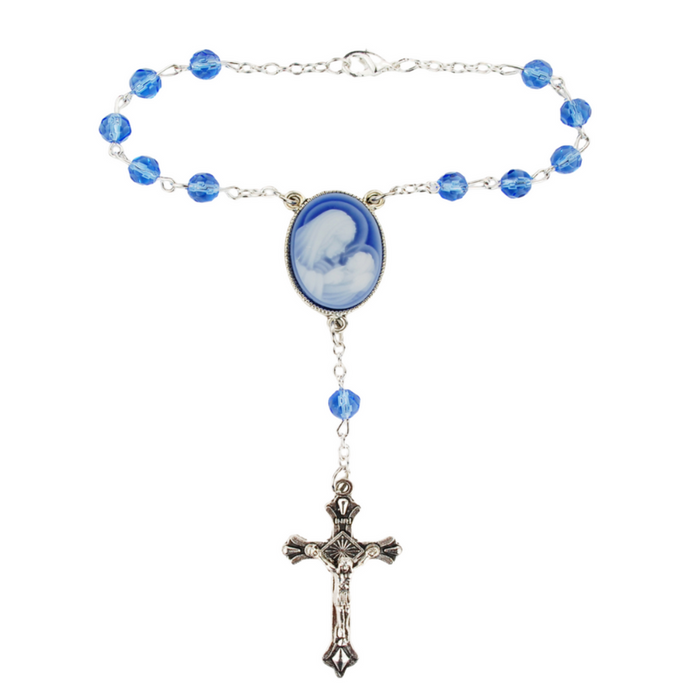 Blue Cameo Auto Rosary Cameo Auto Rosary Auto Rosary Auto Rosary Set