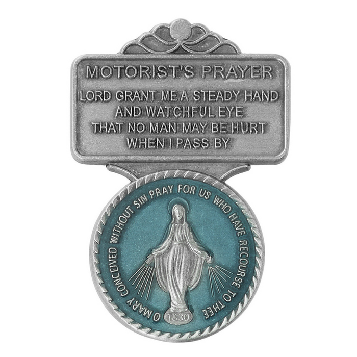 Motorist Prayer Blue Epoxy Visor Clip