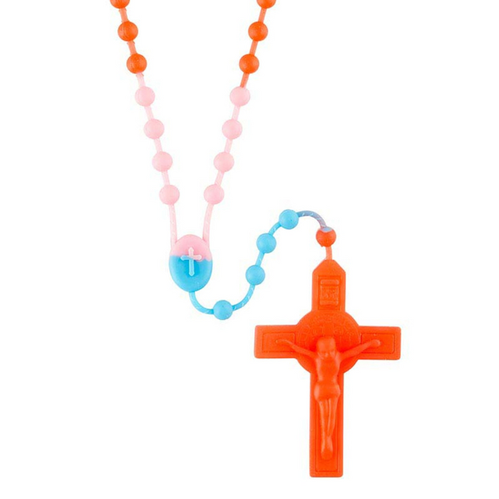Multi - Color Silicone Rosary - 12 Pieces Per Package