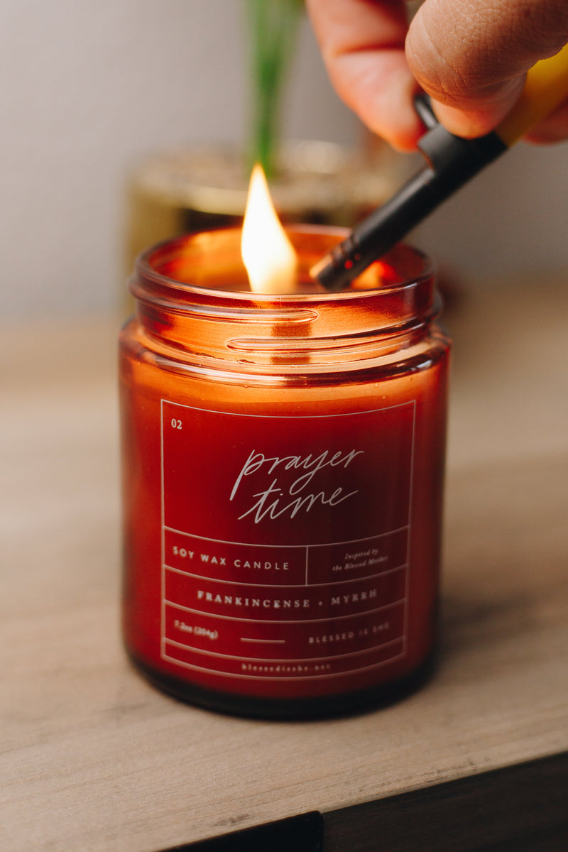 Prayer Time Candle Inspired by Our Blessed Mother Soy Candle