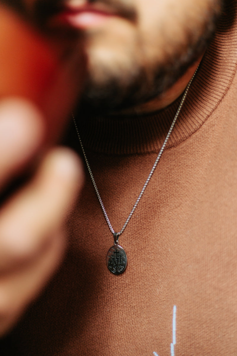 Silver Miraculous Medal for Men