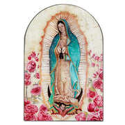 Our Lady Of Guadalupe Arched Wood Plaque